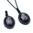 【24h限定15%OFFクーポン】ペアネックレス ハワイアンジュエリー ネックレス アクセサリー レディース 女性 メンズ 男性 手彫りのスクロール模様 ブラッ...