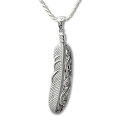 【マラソンPoint10倍】ハワイアンジュエリー シルバー Silver ネックレス ペンダント ペア フェザー 羽 スクロール 波 リーフ 葉 自然 チェーン...