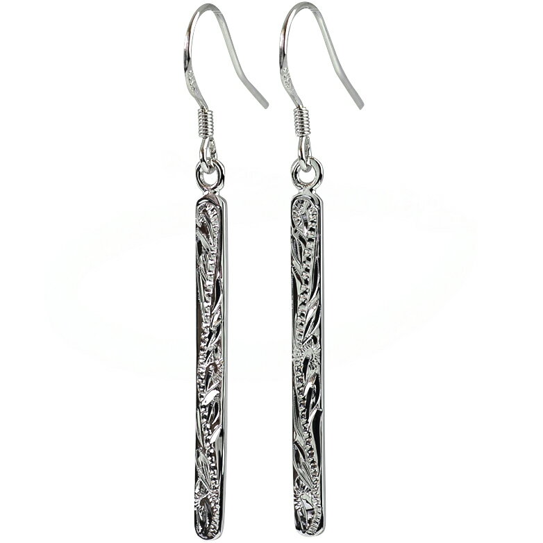 ピアス ハワイアンジュエリー アクセサリー シルバー 925 レディース 女性 スレンダーバー フックピアス 両耳 ニッケルフリー bpe1404 送料無料