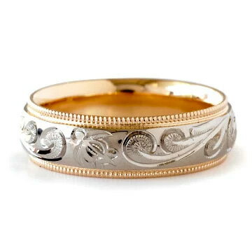 ハワイアンジュエリー 結婚指輪 ONLYONE マリッジリング レディース 女性 メンズ 男性 デュアルトーン バレル コインエッジ ゴールドリング ホヌ cd...