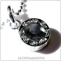 ハワイアンジュエリーネックレス(Maxi)ラウンドストーンプチペンダントトップSILVER925mxpd0125sv