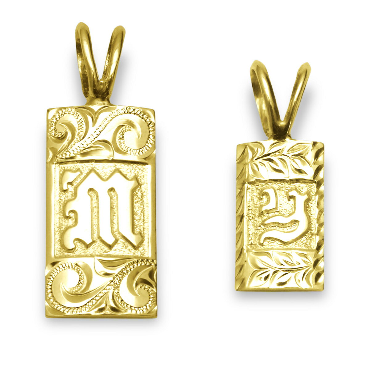 ハワイアンジュエリー ネックレス K14 K18 ゴールド レディース メンズ 14金 18金 Weliana バレル オーダーメイド イニシャル ペンダント ...