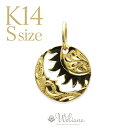 ハワイアンジュエリー ネックレス k14 手彫り ゴールドネックレス レディース メンズ ペンダント Sサイズ 10mm Weliana14金 K14 ゴールド...