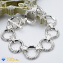 【Weliana】ハワイアンジュエリー シルバー Silver ブレスレット バングル スクロール 波 サークル メンズ レディース wbr1545