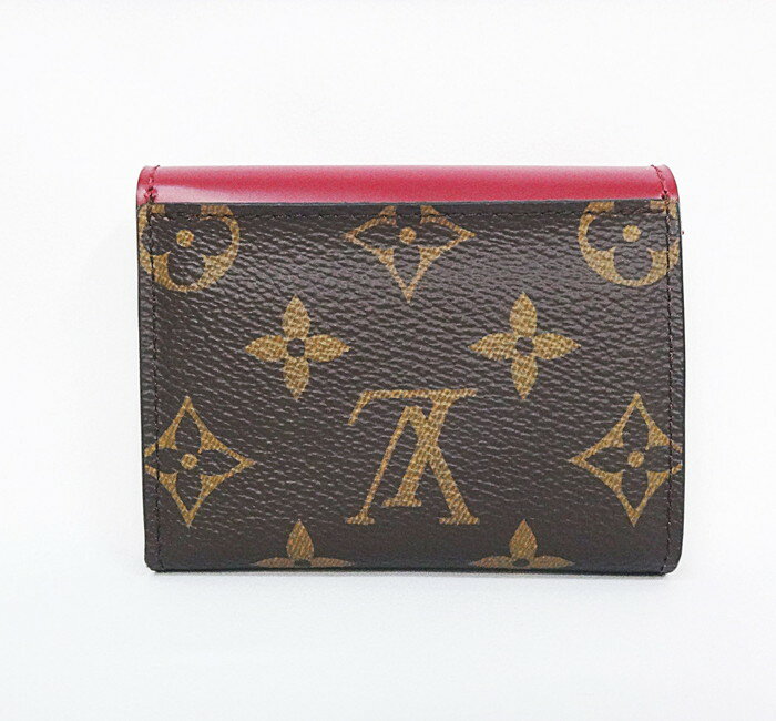 【Sランク】LOUIS VUITTON(ルイヴィトン) モノグラム ポルトフォイユ ゾエ フューシャ ブラウン レッド M62932 三つ折り財布