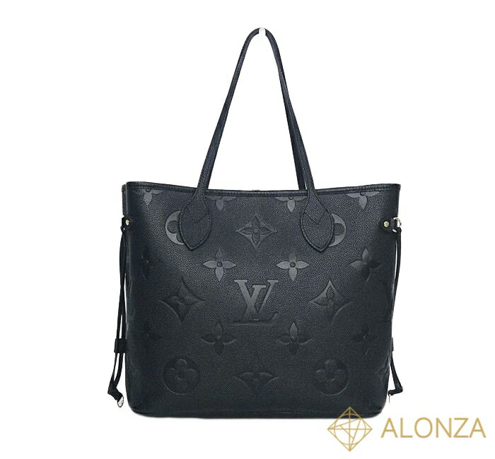 【SAランク】LOUIS VUITTON(ルイヴィトン) ネヴァーフルMM モノグラム アンプラント M45685 ノワール ブラック トートバッグ ショルダーバッグ ポーチ付