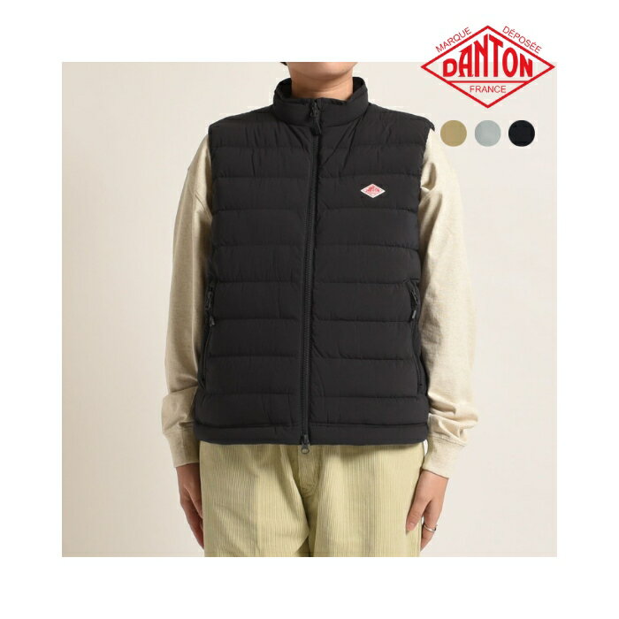  DANTON ダントン レディース ミドルダウン ジップ スタンドカラーベスト MIDDLE DOWN ZIP STAND COLLAR VEST　DT-A0188 NPS　日本正規代理店商品