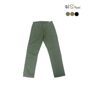 【ポイント10倍 8/16 13時〜】Orslow(オアスロウ) メンズ US SLIM FIT スリムフィット ファティーグパンツ ベイカーパンツ US ARMY FATIGUE PANTS Zipper Fly 01-5032 MADE IN JAPAN 日本製 カーキ オリーブ ベージュ コットン ワーク