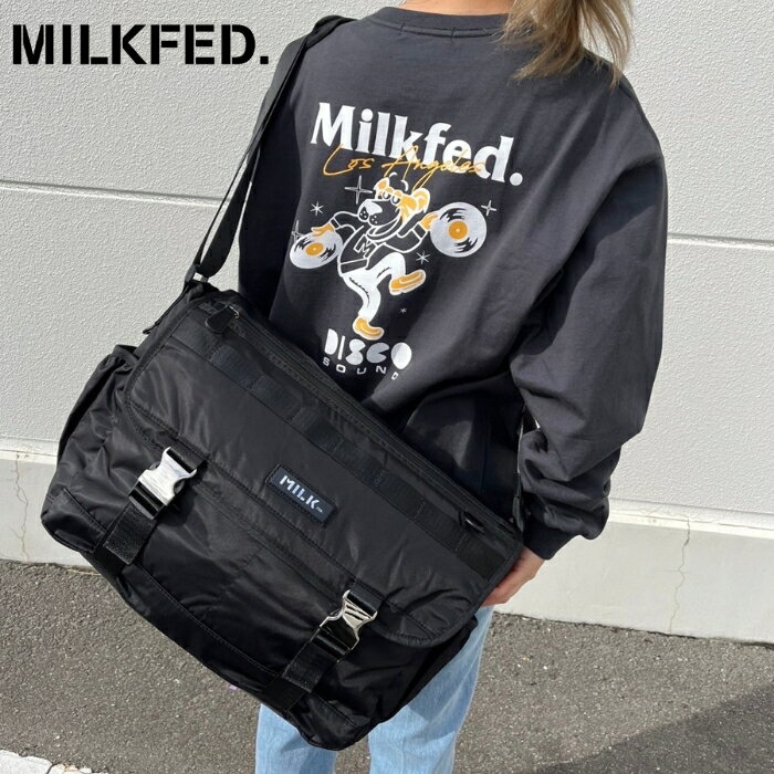 ミルクフェド MILK FED. メッセンジャーバッグ ショルダーバッグ ミルクフェドバッグ 通勤バッグ 通学バッグ LOGO PLATE MESSENGER BAG 103241053006