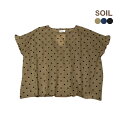 y|Cg10{ 4/28 16`z SOIL \C COTTON VOILE DOT PRINT GATHERED SMOCK Rbg{C hbgvg MU[XbN fB[X gbvX nsl24012