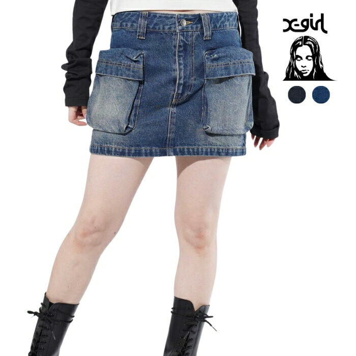 楽天alo【SALE 20％OFF】エックスガール X-girl XガールPOCKET DENIM SKIRT ポケットデニムスカート ミニスカート エックスガールスカート デニム スカート ショート丈 105233032002