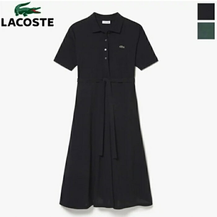 【ポイント10倍 6/11 14時～】LACOSTE ラコステ レディース 鹿の子地マキシ丈ドレス 半袖ワンピース　EF571LJ-99のサムネイル