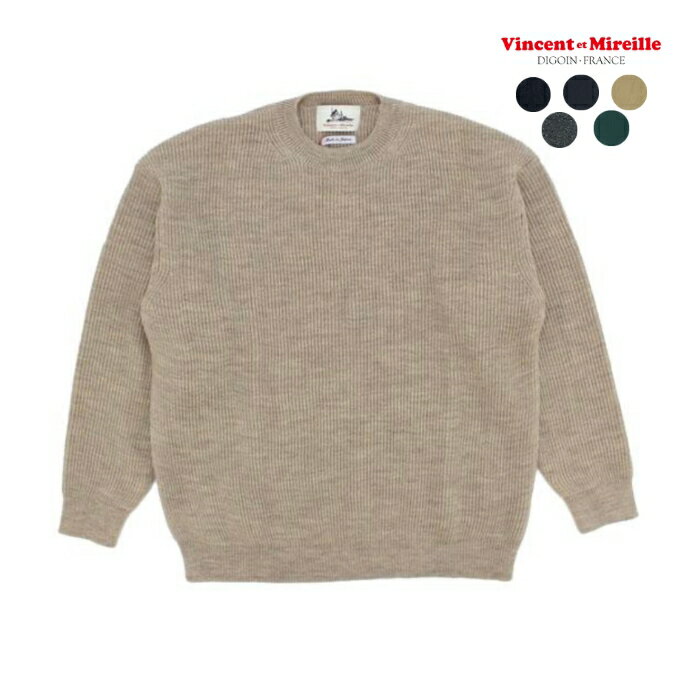 ヴァンソン エ ミレイユ Vincent et Mireille 8GG AZE RELAX CREW NECK SWETER クルーネックセーター ニット メンズ VM222WA13151