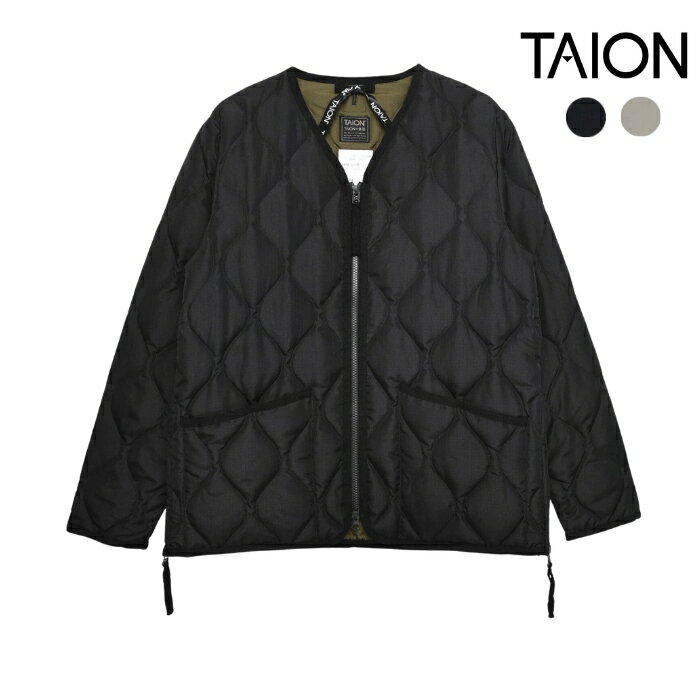 タイオン ダウンジャケット メンズ 【SALE 20%OFF】タイオン TAION アウター ジャケット インナーダウン ベスト メンズ Vネック UNISEX ユニセックス ミリタリー Vネックジップ ダウンジャケット TAION-101ZML-1