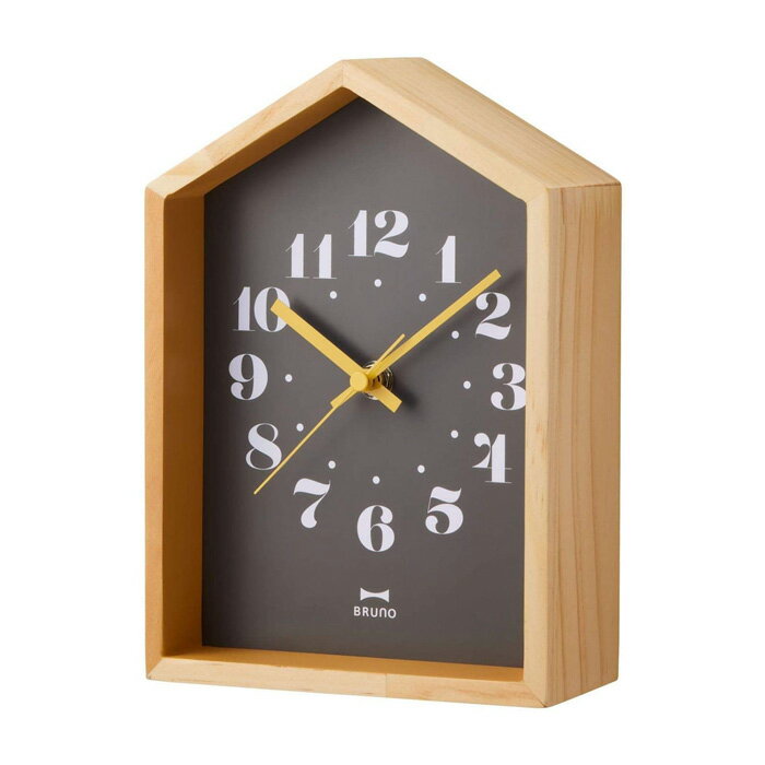 BRUNO（ブルーノ） 時計 置き掛け兼用 壁時計 置時計 BURUNO ブルーノ ウッドハウスクロック ブラック BCW042