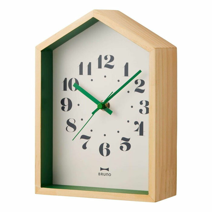 BRUNO（ブルーノ） 時計 置き掛け兼用 壁時計 置時計 BURUNO ブルーノ ウッドハウスクロック ホワイト BCW042
