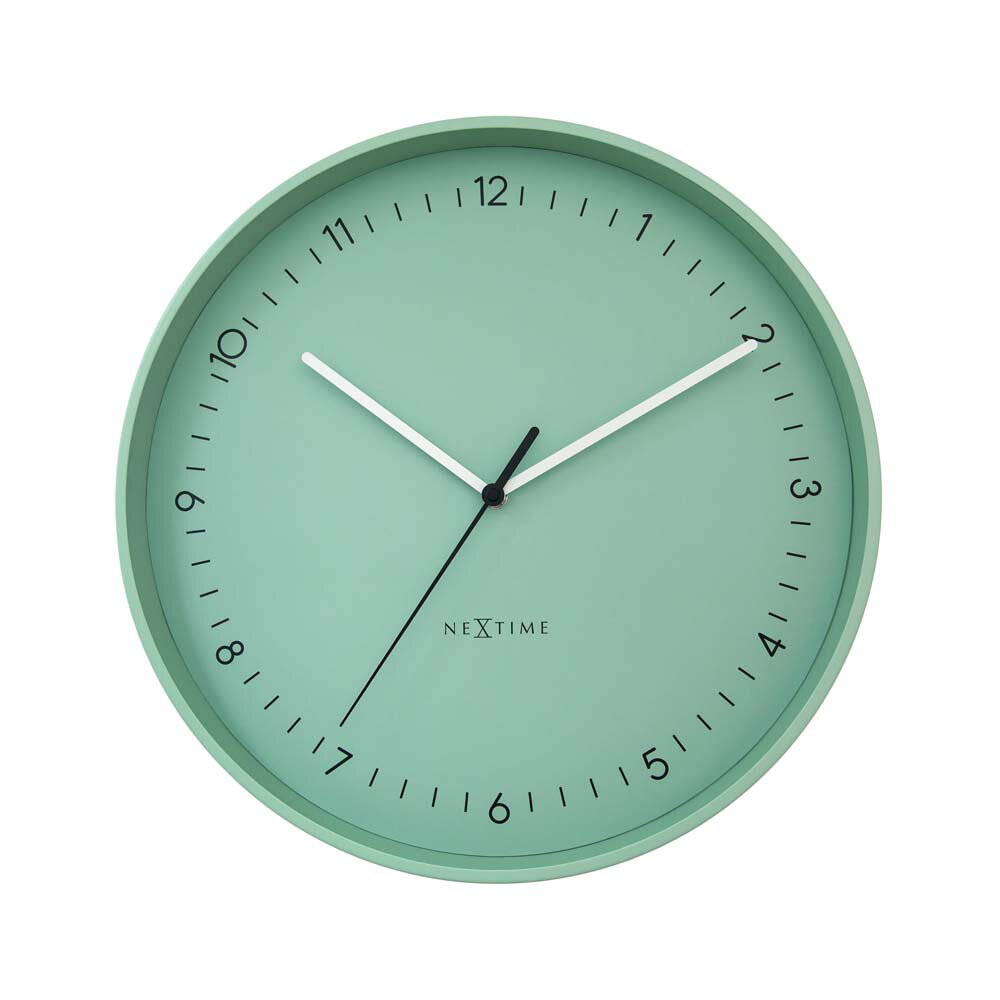 Rakuten - 壁時計 掛時計 NEXTIME ネクスタイム ウォールクロック Berlin L グリーン / NXT-3543MGメタルケース STANDARD COLLECTION