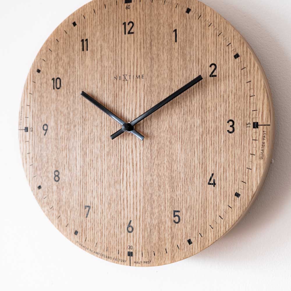壁時計 掛時計 NEXTIME ネクスタイム ウォールクロック Bon ブラウン / NXT-J024 ナチュラル ウッド JAPANDI COLLECTION