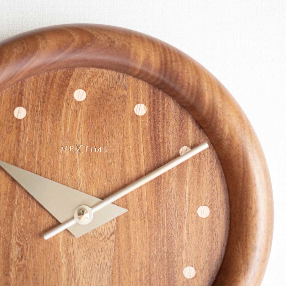 壁時計 掛時計 NEXTIME ネクスタイム ウォールクロック Dowel Circle ブラウン / NXT-J029 ウッド PastPresent Series