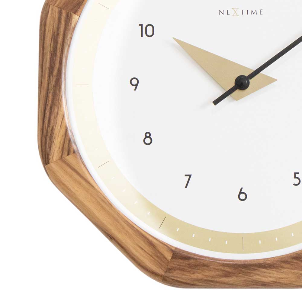 壁時計 掛時計 NEXTIME ネクスタイム ウォールクロック Bezel OCT / NXT-J036 ウッド ナチュラル Past Present Series alot-ls-10001000 アロット 楽天市場店 サンプル画像2