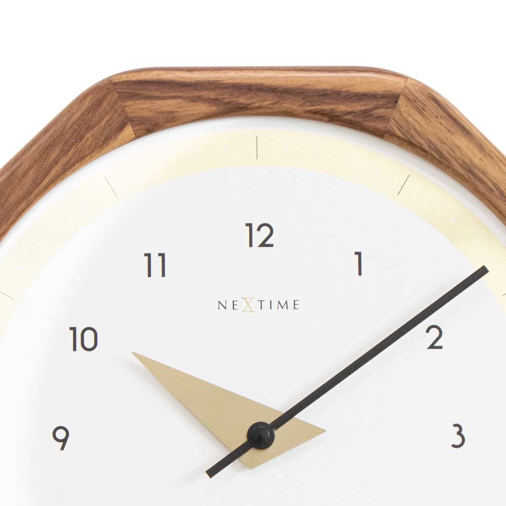 壁時計 掛時計 NEXTIME ネクスタイム ウォールクロック Bezel OCT / NXT-J036 ウッド ナチュラル Past Present Series alot-ls-10001000 アロット 楽天市場店 サンプル画像3