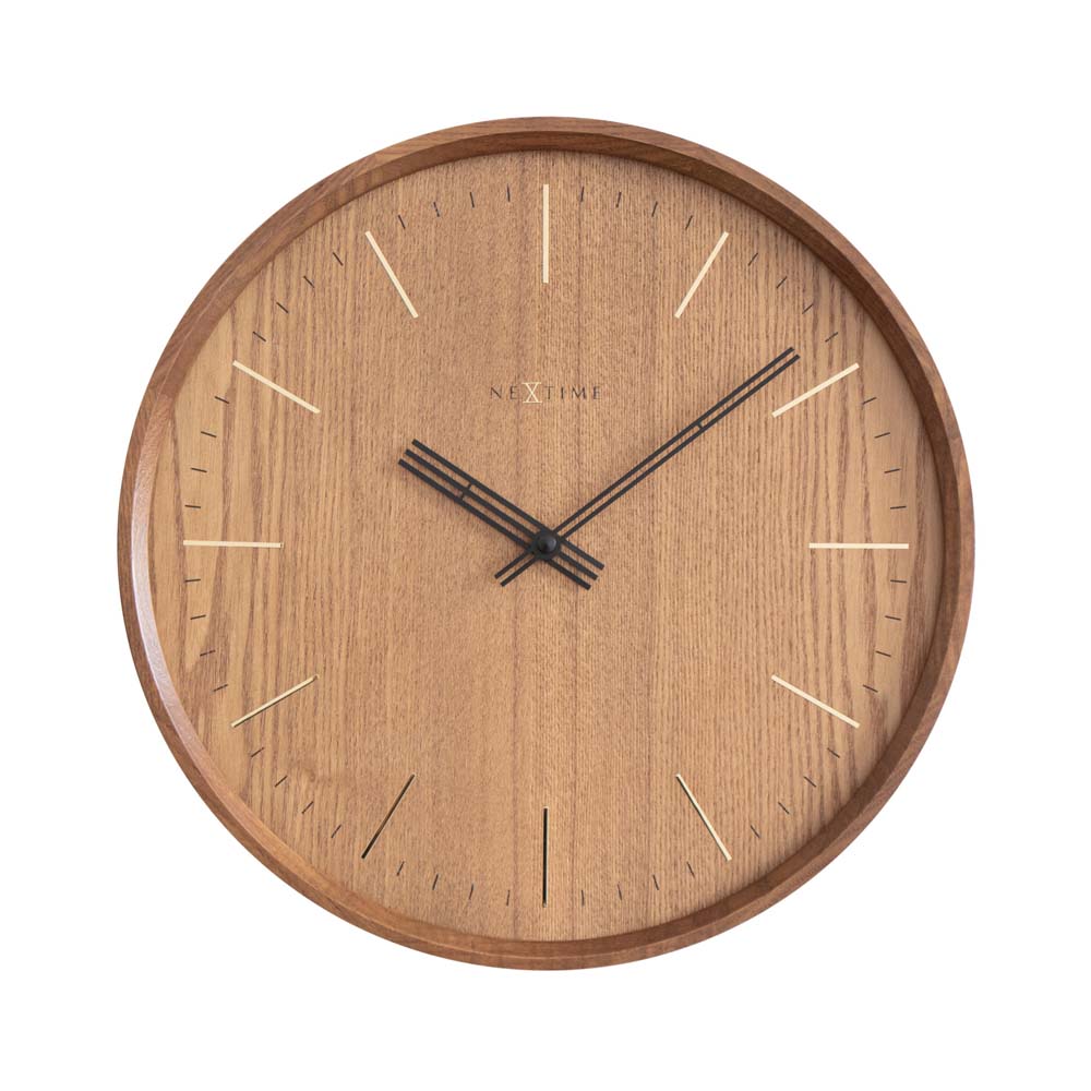 壁時計 掛時計 NEXTIME ネクスタイム ウォールクロック Fin / NXT-J040 ナチュラル ウッド Past Presen..