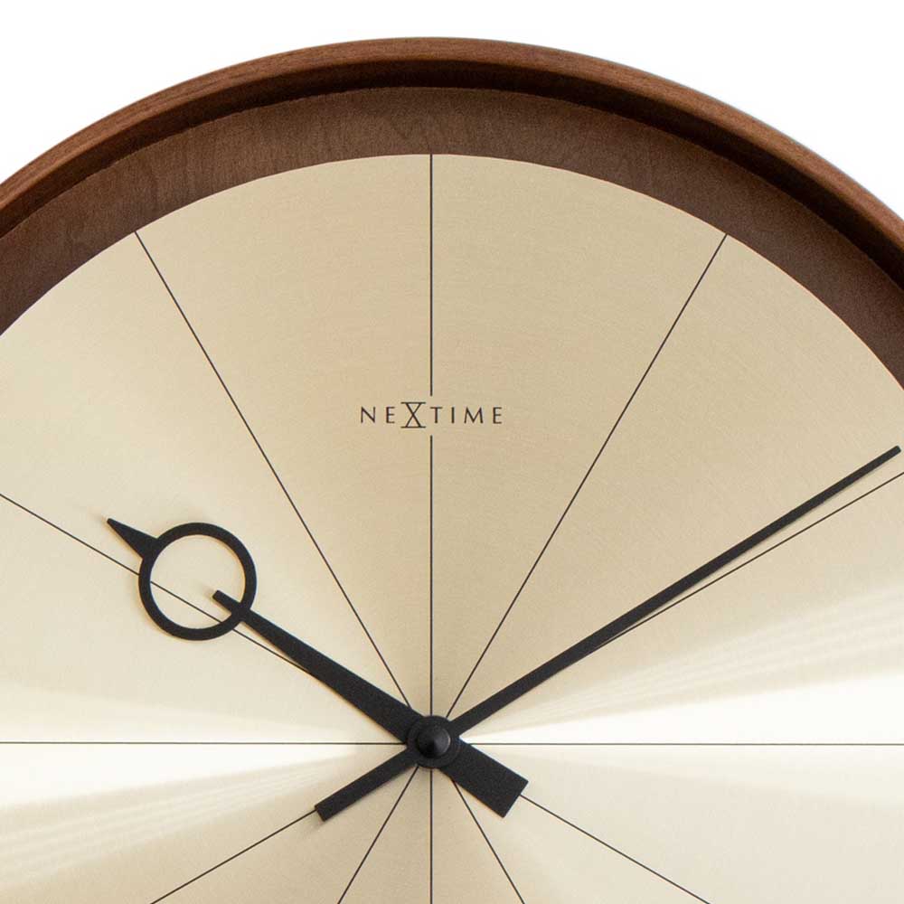 壁時計 掛時計 NEXTIME ネクスタイム ウォールクロック Disk GD ゴールド / NXT-J044 アルミヘアライン ウッド Past Present Series [2]