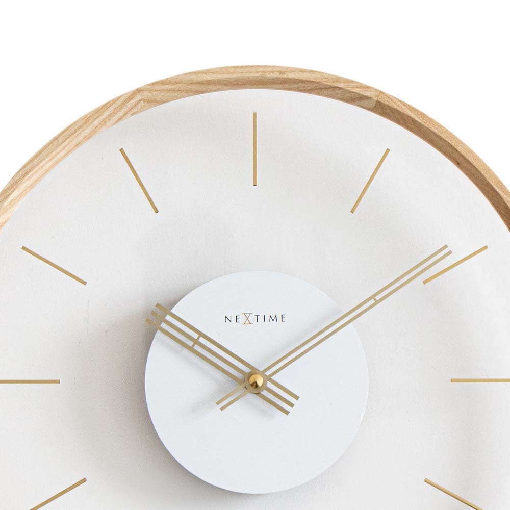 壁時計 掛時計 NEXTIME ネクスタイム ウォールクロック Kuram / NXT-J050 ナチュラル ウッド アクリル Past Present Series