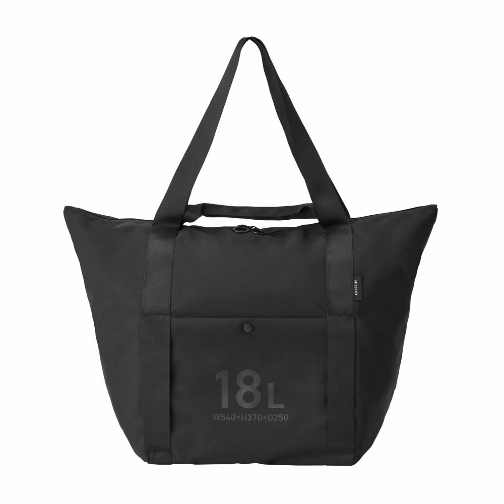樂天商城 - MILESTO ミレスト ポケッタブル トートバッグ 18L ブラック MLS904 / 収納 カバン バッグインバッグ 折りたたみバッグ トラベル 旅行