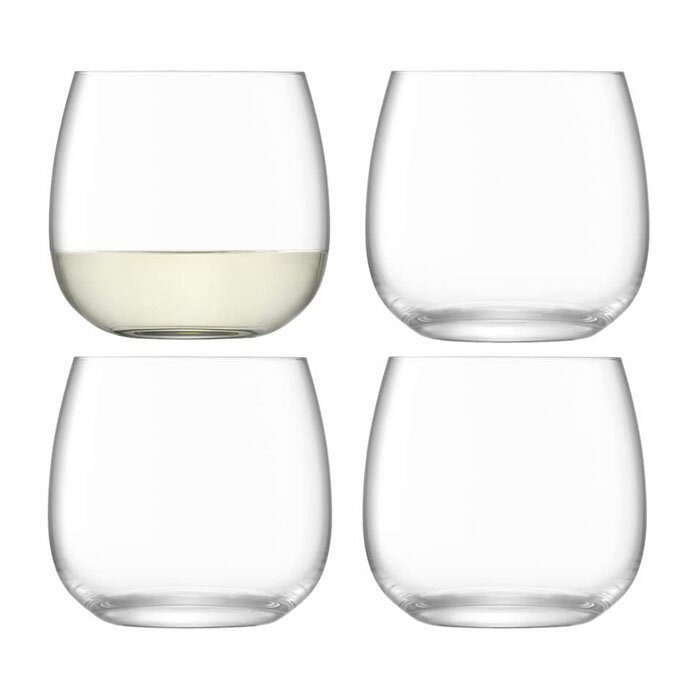 ステムレスグラス ワイングラス クリア LSA Borough LBG10 G1621-13-301 4個セット 高さ8cm 370ml