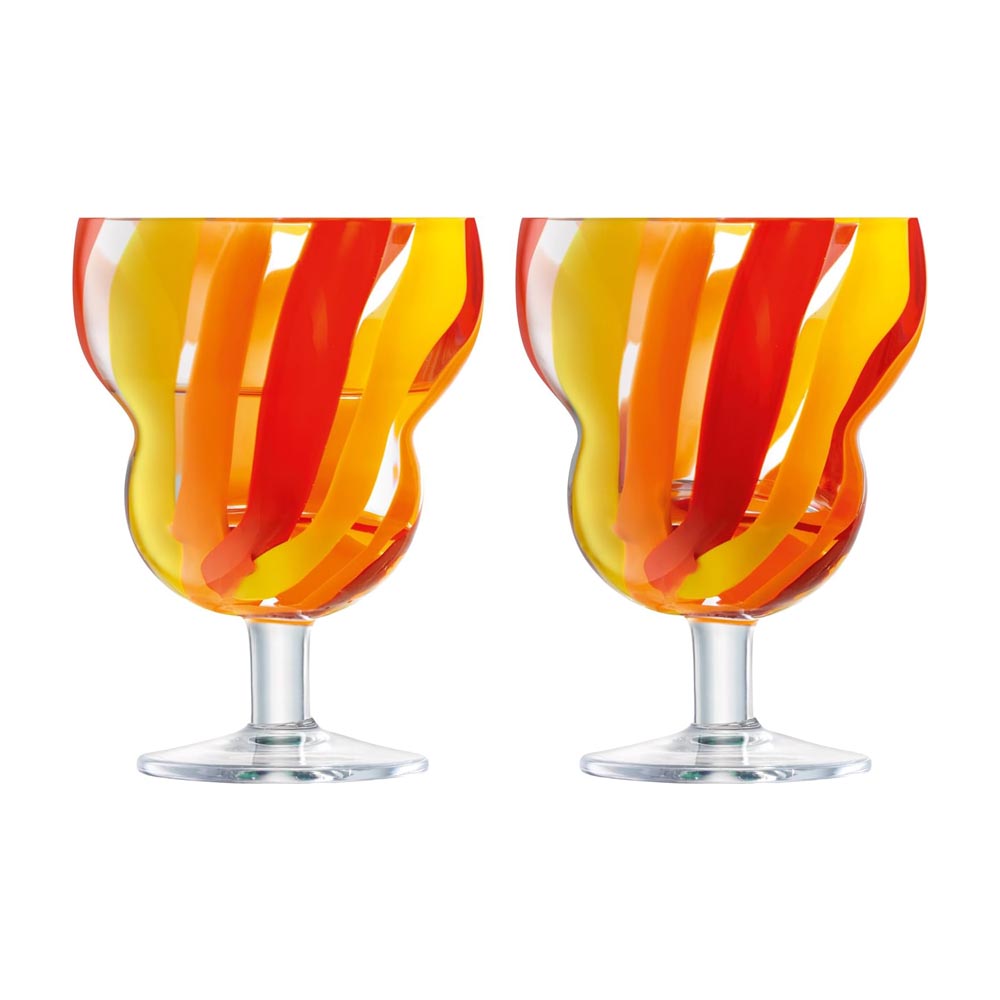 Rakuten - LSA Folk Water Wine Glass ウォーター＆ワイングラス G1773-08-645 オレンジ・レッド・イエロー 230ml×2個セット LFK04 / エルエスエー ガラス