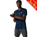 アシックス メンズ 陸上/ランニング 半袖Tシャツ ドライ半袖シャツ 2011C366 : ブルー asics 父の日ギフト