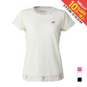 最大10%OFFクーポン 【5/9〜5/18】 バボラ レディス テニス 半袖Tシャツ PURE SHORT SLEEVE SHIRT ピュア ショートスリーブ...