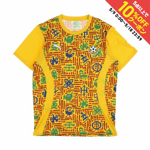 最大10%OFFクーポン 【5/9〜5/18】 プーマ メンズ サッカー/フットサル ライセンスシャツ ガーナ代表 GFA プレマッチ SSシャツ 2025 777204 : イエロー PUMA