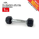 最大10%OFFクーポン 【5/23〜5/27】 ティゴラ ラバーダンベル 1kg 1キロ 転がらない 床 保護 筋トレ 大胸筋 上腕 固定式ダンベル TIGO...