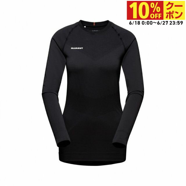 最大10％OFFクーポン 【6/18〜6/27】 2024秋冬 マムート レディース アウトドア 長袖Tシャツ トリフト ロングスリーブ ウィメン (1016-01080 0001) : ブラック MAMMUT