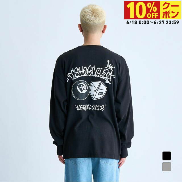 最大10％OFFクーポン 【6/18〜6/27】 2024秋冬 ディーシーシューズ メンズ エクストリームスポーツ 長袖Tシャツ 24 8BALL DICE LS DLT244077 DC SHOES