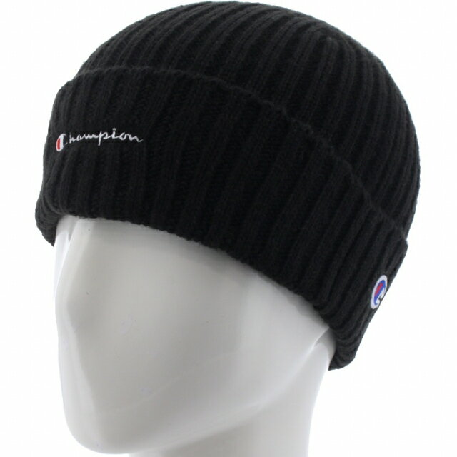 【11/15 23:00〜23:59】エントリーでD会員P10倍＆まとめ買いで最大10％OFFクーポン チャンピオン ニット帽 リブニット 492-106A 帽 ビーニー : ブラック Champion あったかアイテム wi_cpのサムネイル