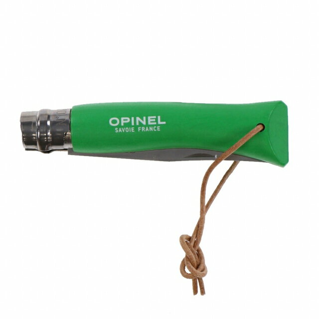 オピネル ステンレススチール皮紐付7 Colorama グリーン 41413 キャンプ クッキング アウトドアナイフ OPINEL