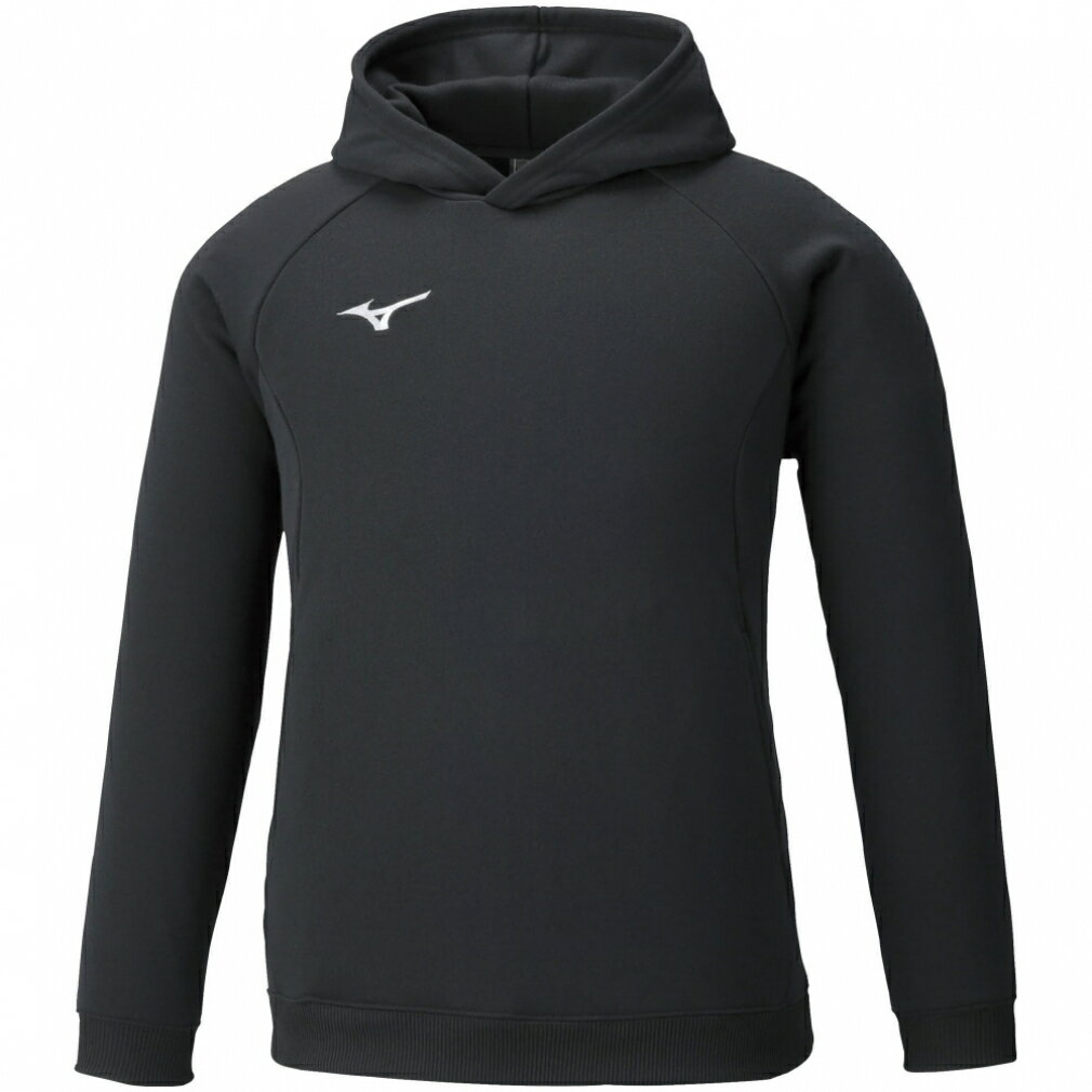ミズノメンズレディースバレーボールスウェットシャツプルオーバーフーディー32MC017609:ブラックMIZUNO