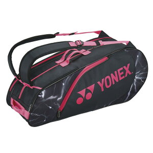 ヨネックス ラケットバック6 BAG2222R テニス バドミントン ラケットバッグ 6本用 : ブラック×ピンク YONEX