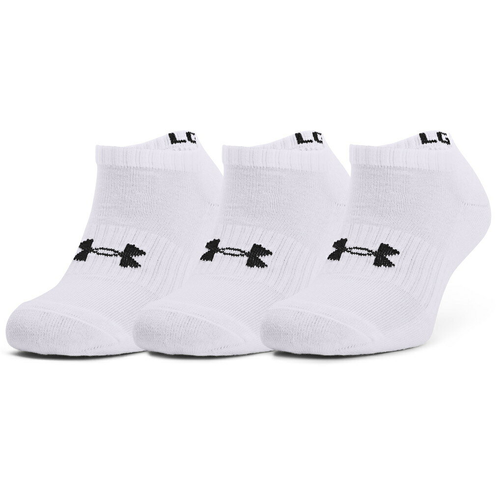 アンダーアーマー 3P ソックス UA Core No Show 3Pk 1363241 100 3足組 靴下 : ホワイト UNDER ARMOUR