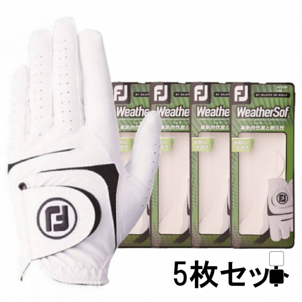 5枚セット フットジョイ 秋 冬 メンズ ゴルフグローブ 18 ウェザーソフ FootJoy