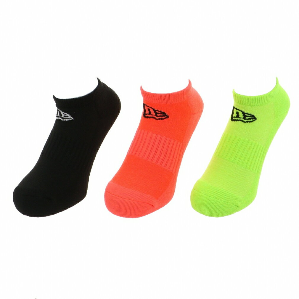 エントリーで更にD会員 P10倍【6/4 20:00〜20:59】 ニューエラ ソックス SOCKS SHORT 3PAIRS FLASH 12674026 3足セット 3足組 靴下 ： ブラック×イエローグリーン NEW ERA