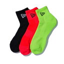 ニューエラ ソックス SOCKS ANKLE 3PAIRS FLASH 12674031 3足組 靴下 : ブラック×イエローグリーン NEW ERA