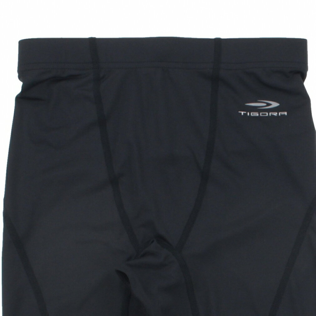 【11/22-27】買えば買うほど★最大10%OFFクーポン ティゴラ ジュニア(キッズ・子供) サッカー/フットサル ロングタイツ/スパッツ Jコンプレッションロングタイツ TR-8SW4331UP : ブラック TIGORAネット注文 サッカー 用品 セール