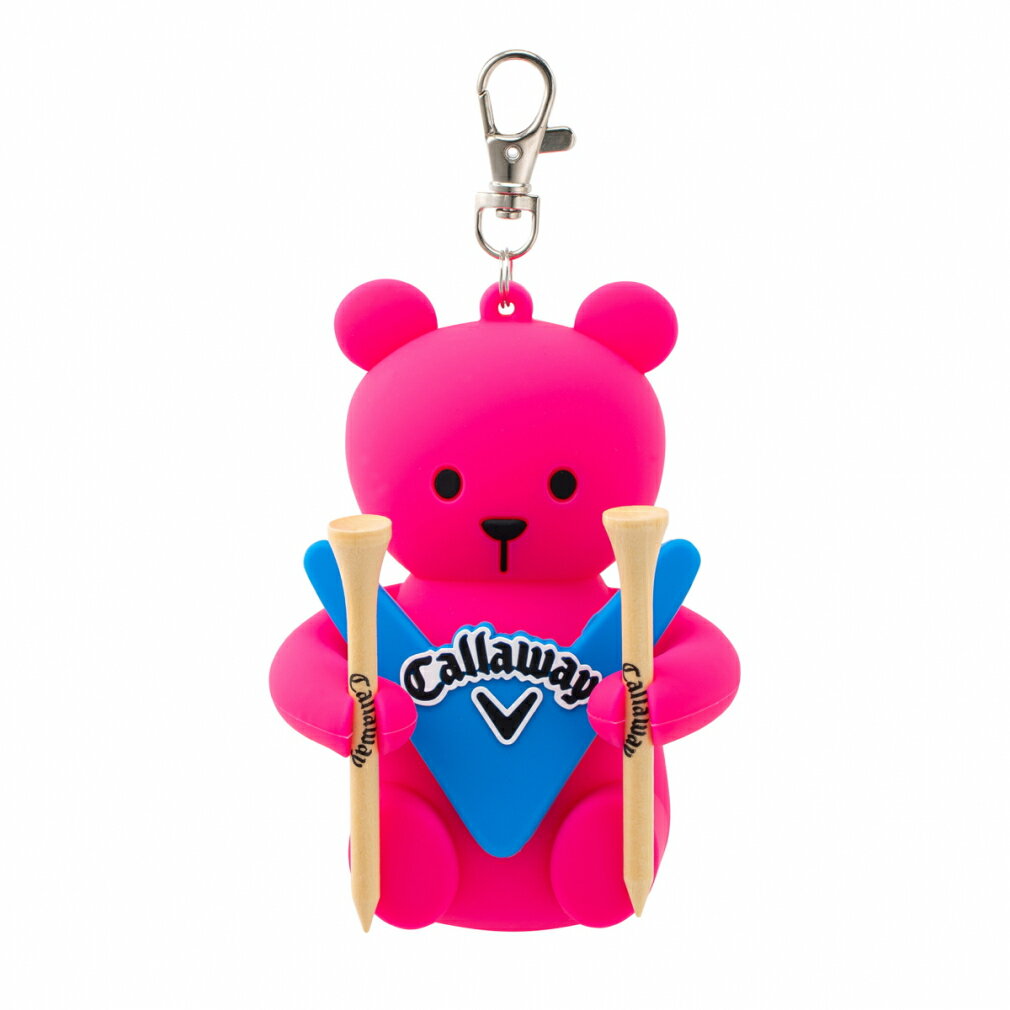 最大10％OFFクーポン  キャロウェイ ゴルフ ラウンドポーチ TR CG BEAR-S BALL TEE CASE PNK 22 JM (4518568081) ボール1個収納可能 ティー2本付き Callaway