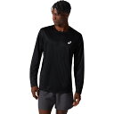 アシックス メンズ 陸上/ランニング 長袖Tシャツ ドライ長袖シャツ 2011C350 : ブラック asics 父の日ギフト