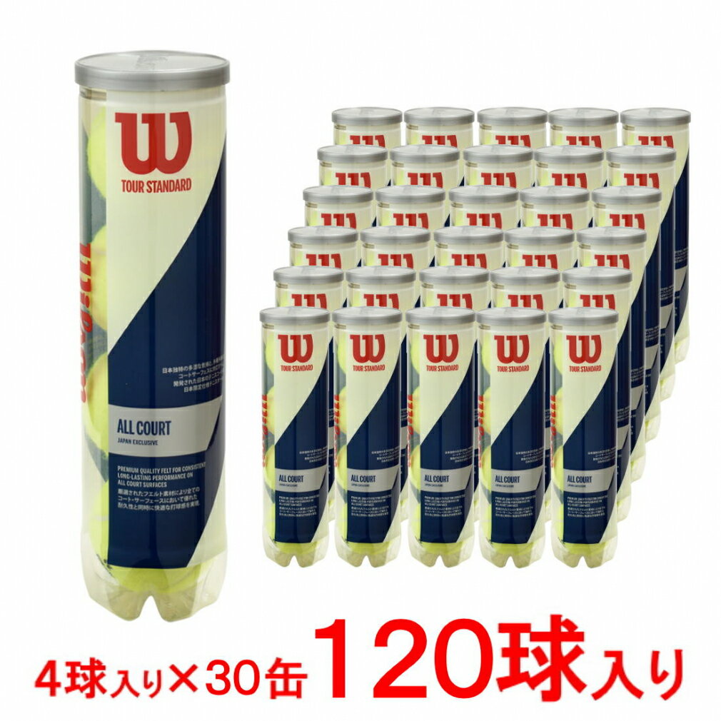 【7/25】最大10％OFFクーポン＆更に抽選で全額ポイントバック ウイルソン TOUR STANDARD ツアースタンダード WRT103800 4球×30缶(120球) まとめ買い 硬式テニスボール Wilson