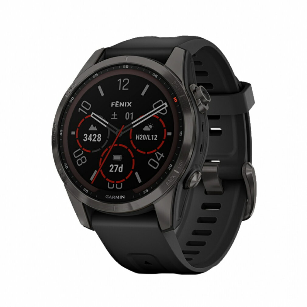 距離計 ガーミン フェニックス7S Sapphire Dual Power Ti CarbonGrayDLC/Black ゴルフ 距離測定器 GARMIN Fenix